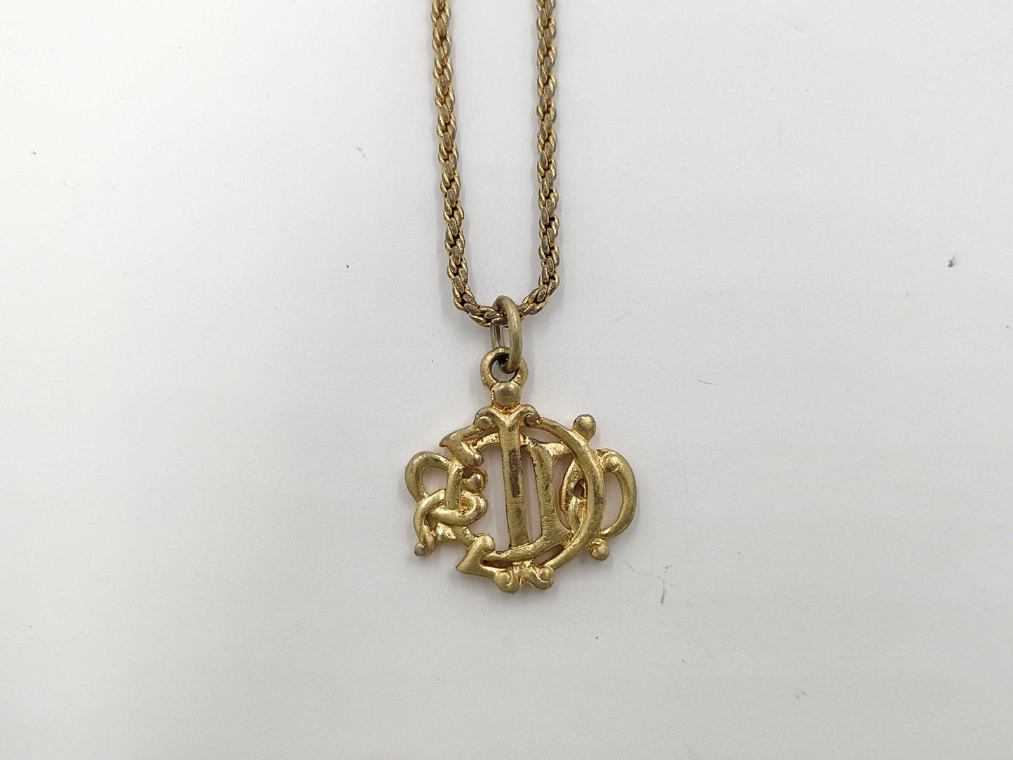Dior Vintage Logo Gold Necklace