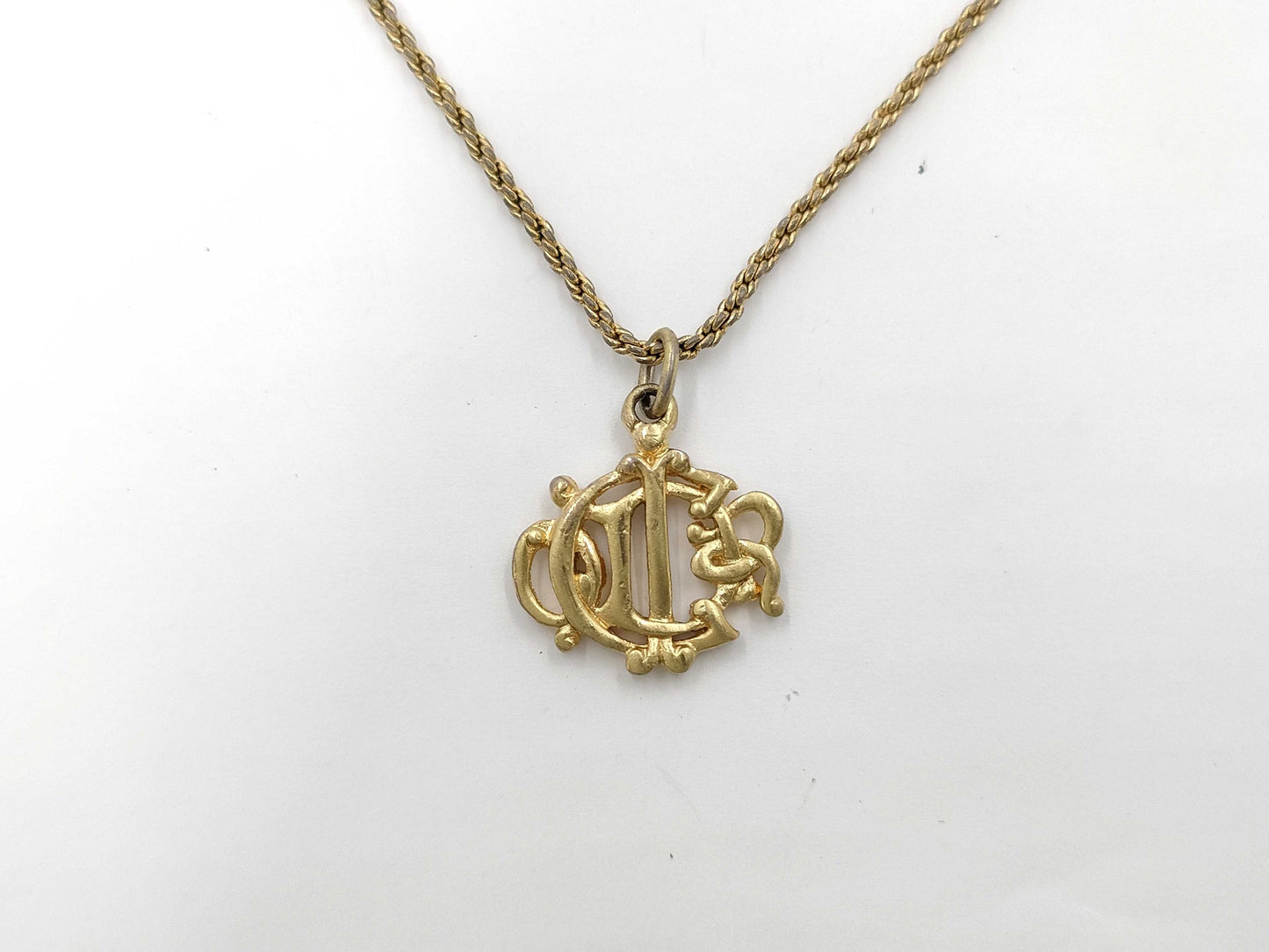 Dior Vintage Logo Gold Necklace
