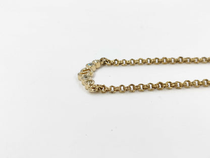 Dior CD logo rhinestone gold necklace
