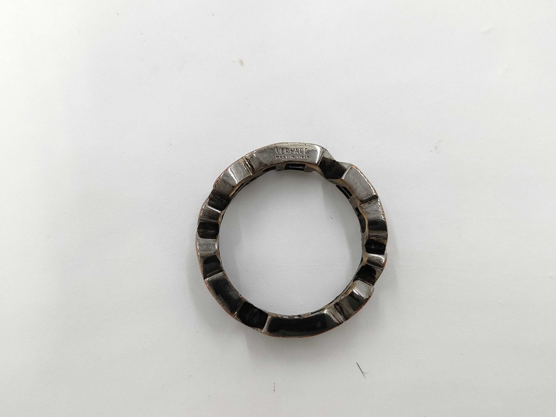 VERSACE Logo Line Silver Ring
