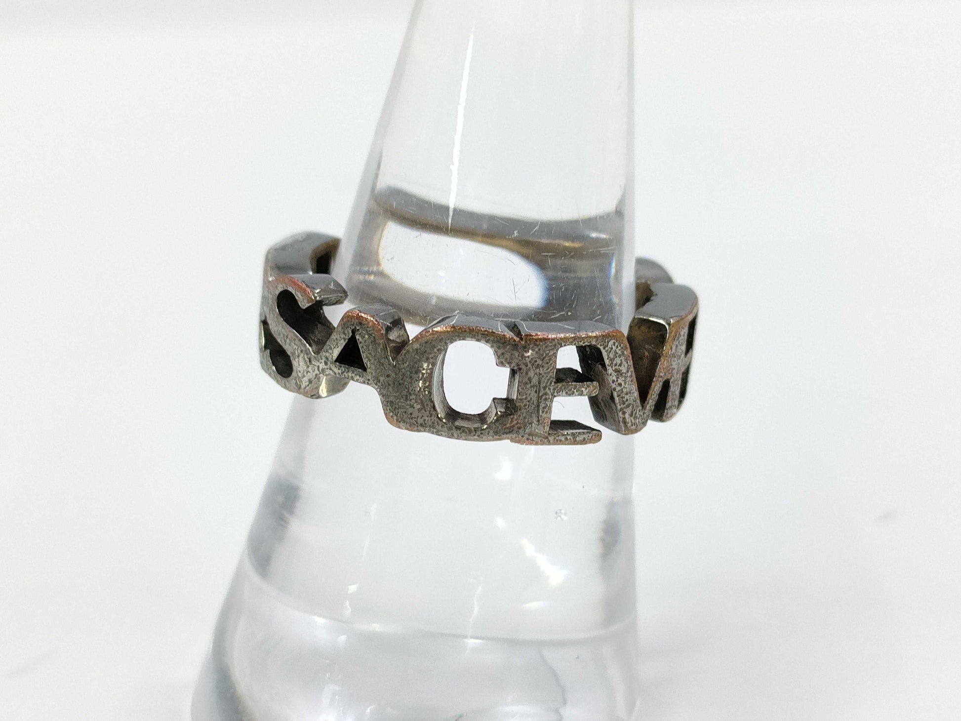 VERSACE Logo Line Silver Ring