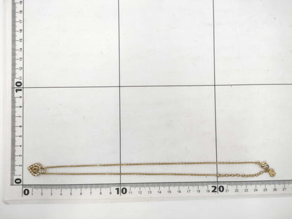 Dior Logo Heart Gold Rhinestone Necklace