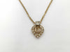 Dior Logo Heart Gold Rhinestone Necklace