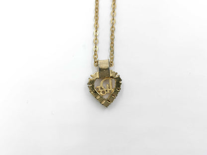 Dior Logo Heart Gold Rhinestone Necklace