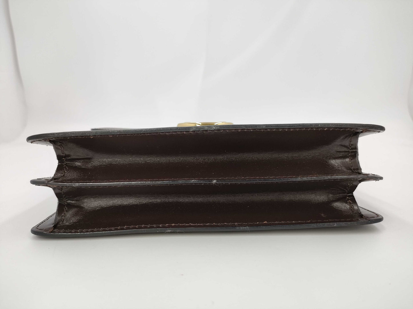 CELINE Gancini double flap leather handbag