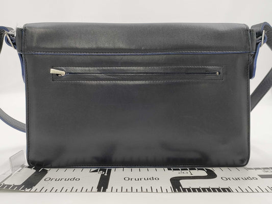 CELINE Diamond Suede and Leather Shoulder Bag