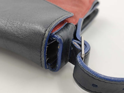 CELINE Diamond Suede and Leather Shoulder Bag