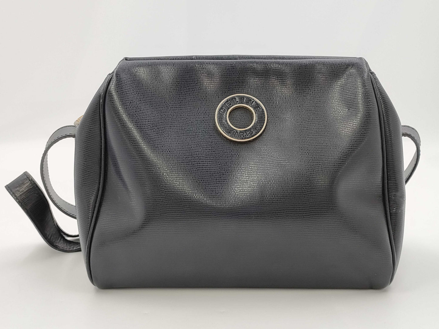 CELINE Circle Logo Leather Shoulder Bag