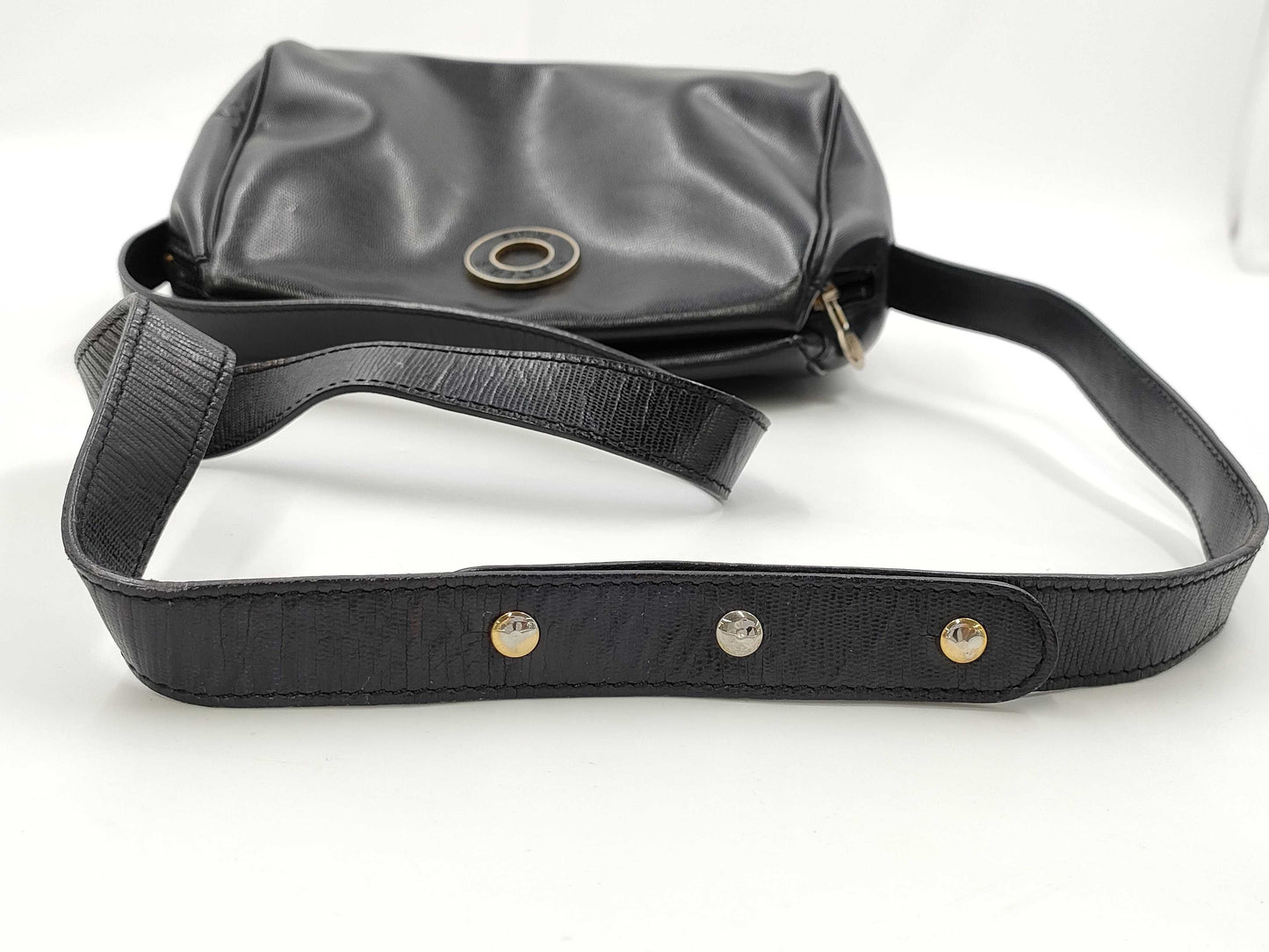 CELINE Circle Logo Leather Shoulder Bag