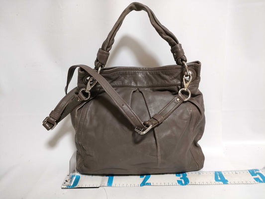 COACH Taupe Leather Big Shoulder Shoulder Bag