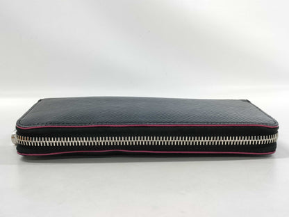LOUIS VUITTON Epi Zippy Wallet, Bicolor Black/Hot Pink, M64838, Serial Number GI0210