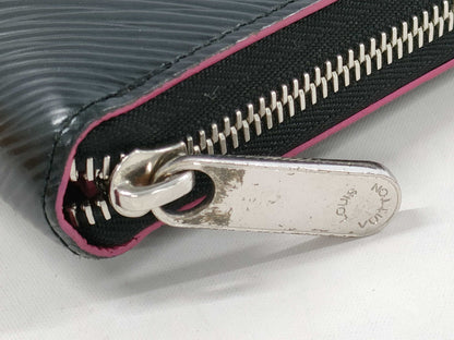 LOUIS VUITTON Epi Zippy Wallet, Bicolor Black/Hot Pink, M64838, Serial Number GI0210