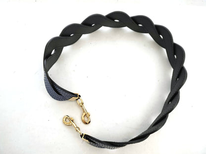 LOEWE LOEWE Wave Shoulder Strap Blue Leather Gold Strap
