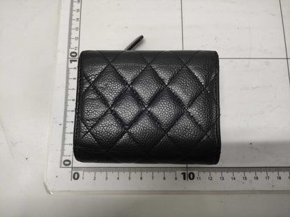 CHANEL Caviar Skin Compact Wallet 21st Series Serial Seal & Boutique Seal Wallet