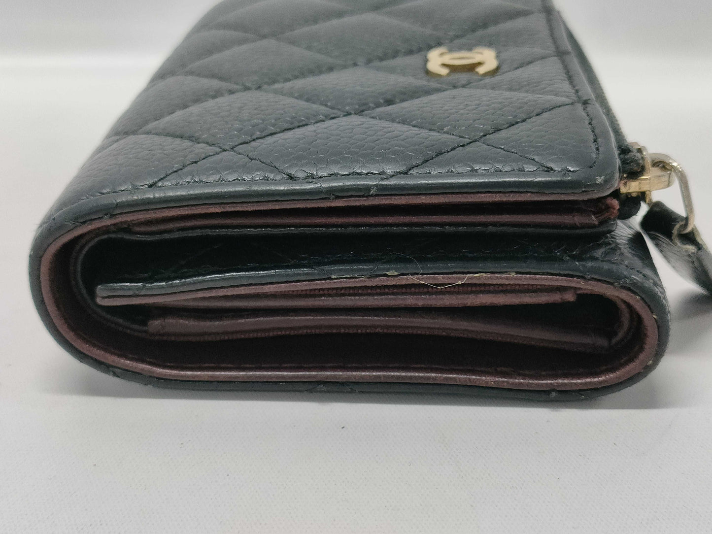 CHANEL Caviar Skin Compact Wallet 21st Series Serial Seal & Boutique Seal Wallet