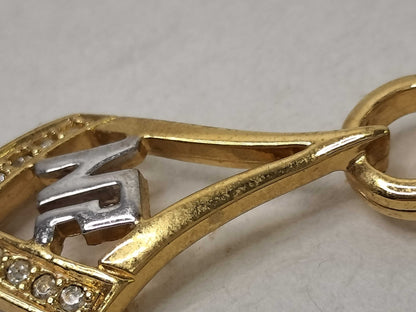 NINA RICCI Logo Necklace GP/Rhinestone 42cm Necklace