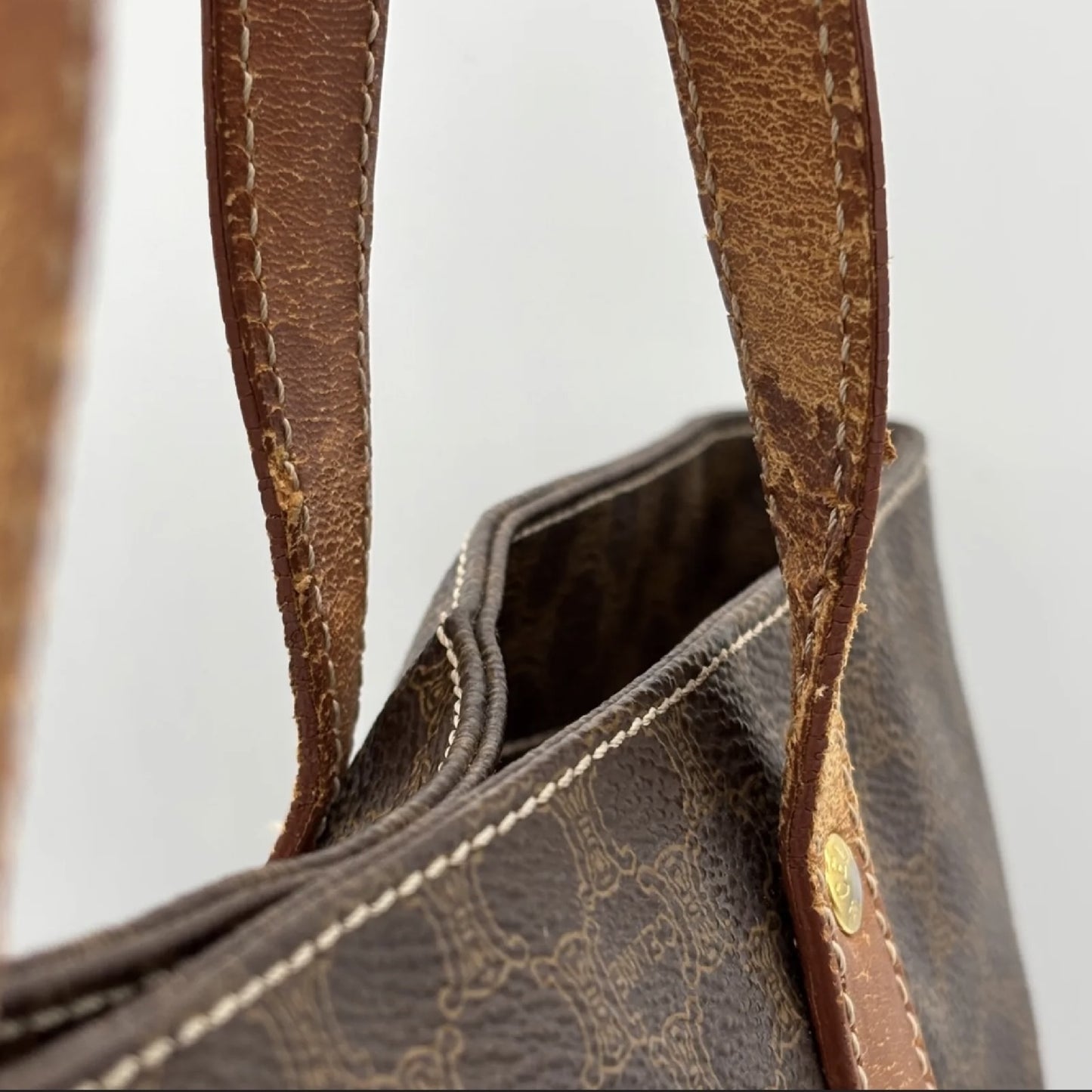 CELINE Macadam Brown PVC Tote Bag