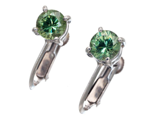 Demantoid Garnet 0.83/0.80ct K14WG 2.8g Earrings 