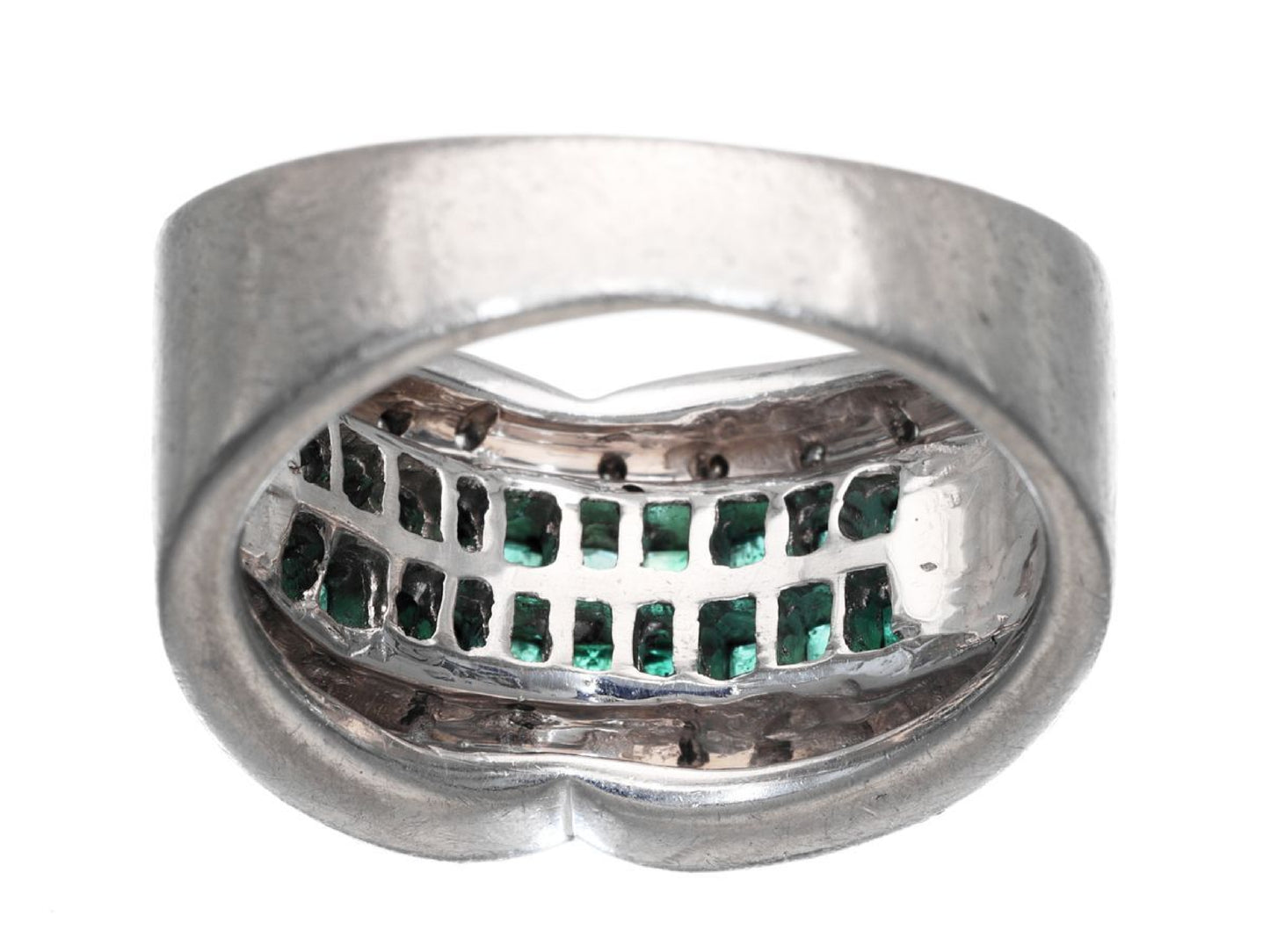 E1.00ct D0.17ct Pt900 12.9g Ring 