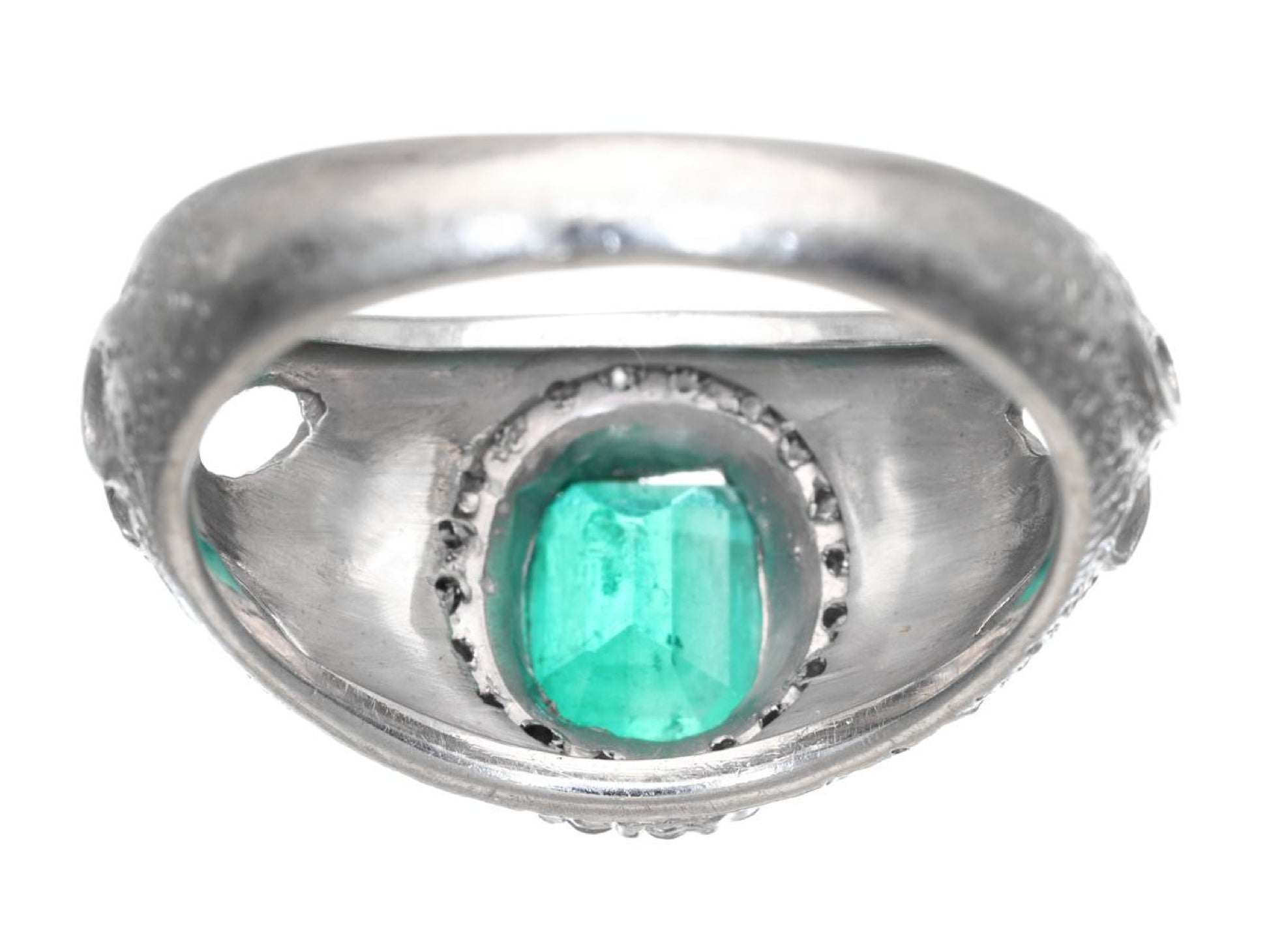 E1.04ct D0.16ct Pt900 6.9g Ring 