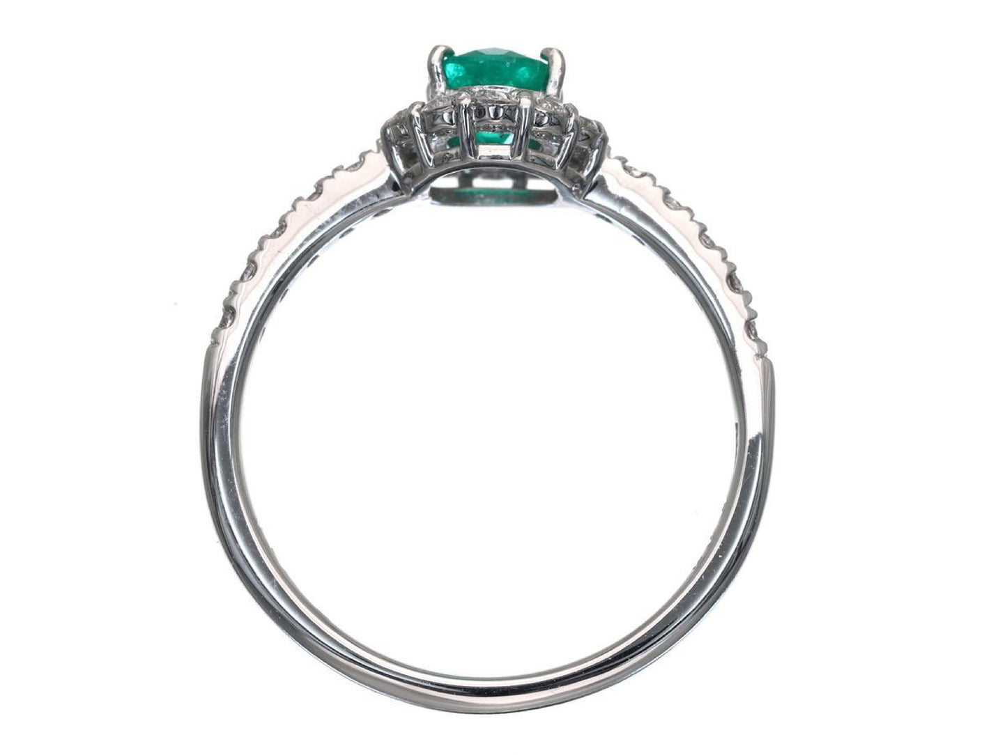 E0.47ct D0.34ct Pt900 3.6g Ring 
