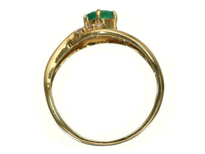 Emerald D0.08ct K18/Pt900 3.6g Ring 