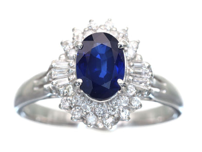 S0.93ct D0.20ct Pt900 4.4g Ring 
