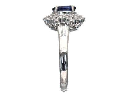 S0.93ct D0.20ct Pt900 4.4g Ring 