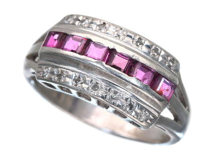 R0.97ct D0.10ct Pt900 6.8g Ring 