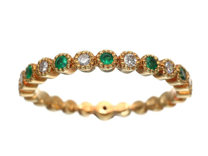 Siren Azzurro R0.02ct Emerald Diamond K18 2.0g Ring 