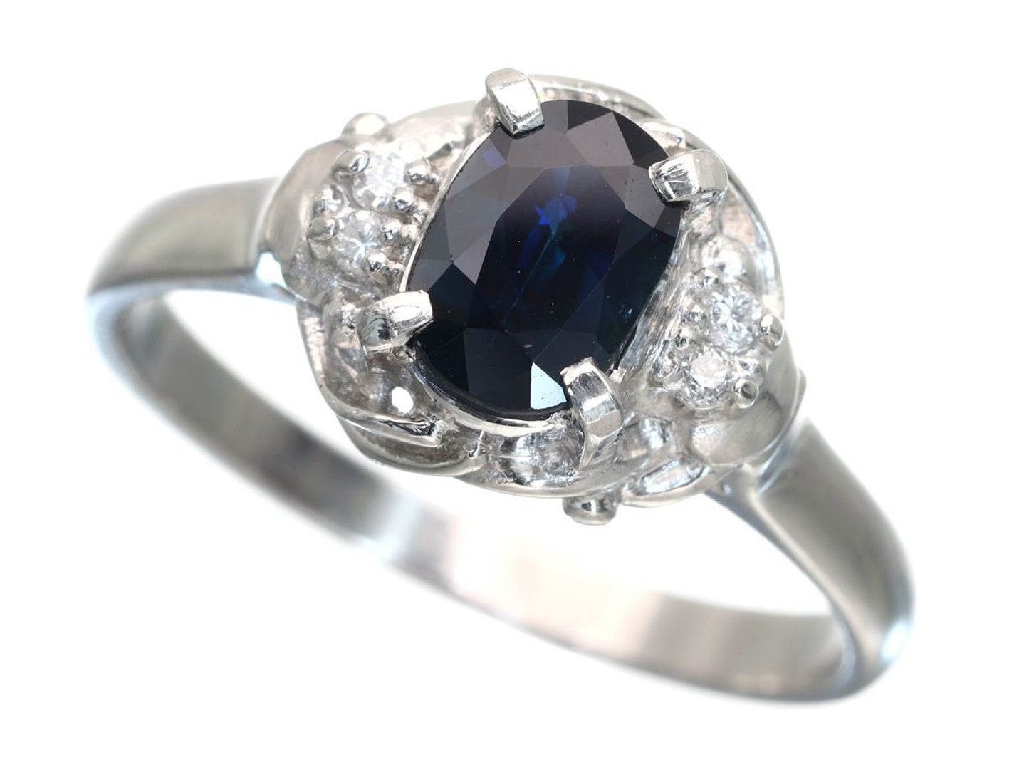 S1.00ct D0.04ct Pt900 4.3g Ring 