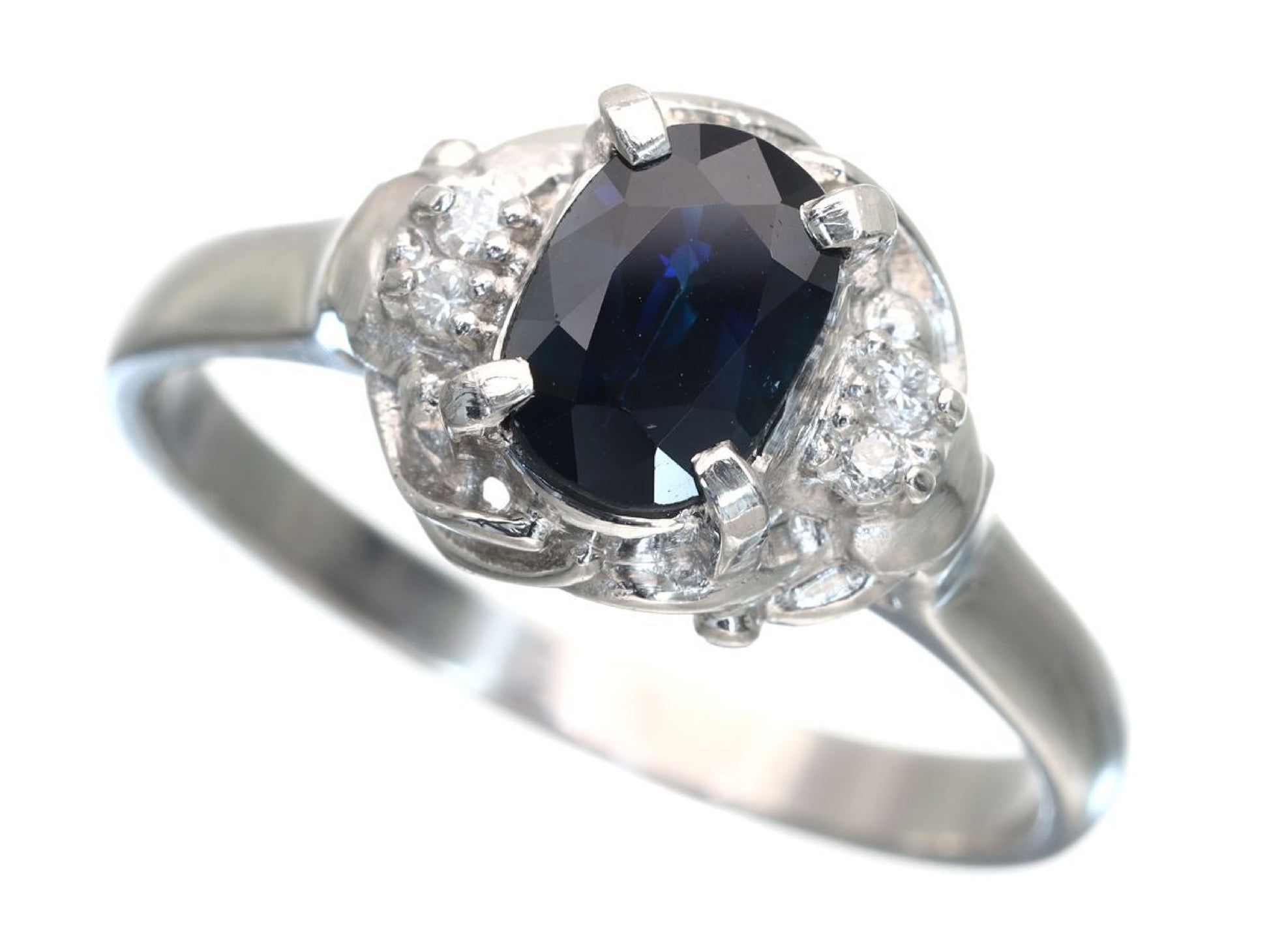 S1.00ct D0.04ct Pt900 4.3g Ring 