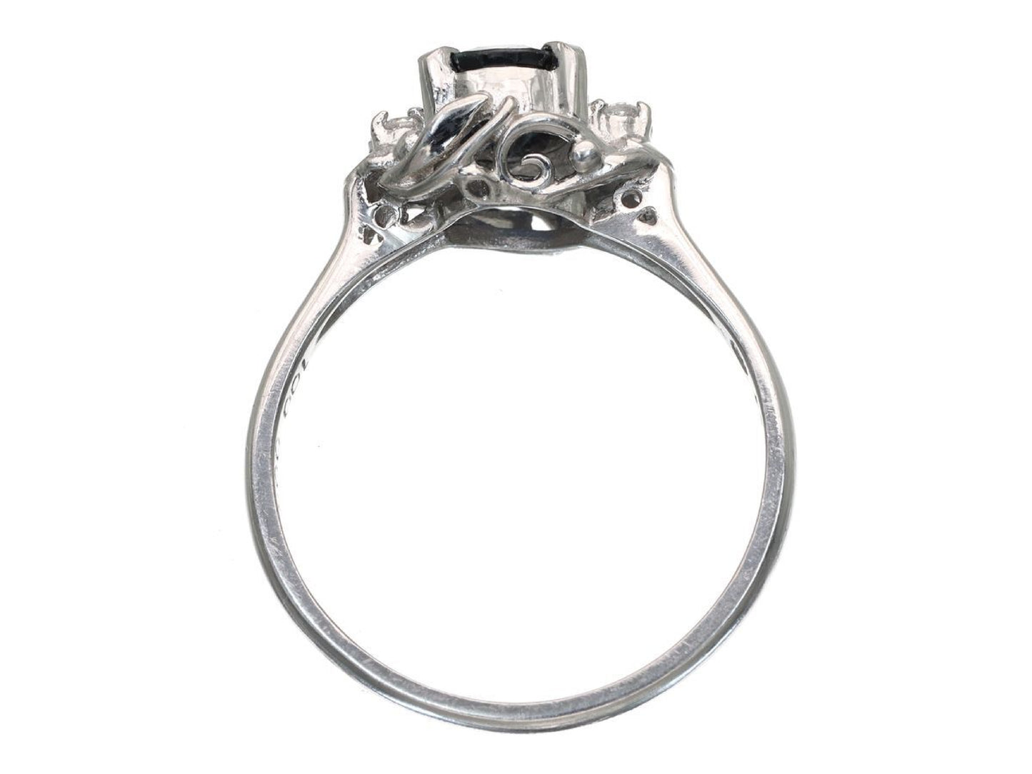 S1.00ct D0.04ct Pt900 4.3g Ring 