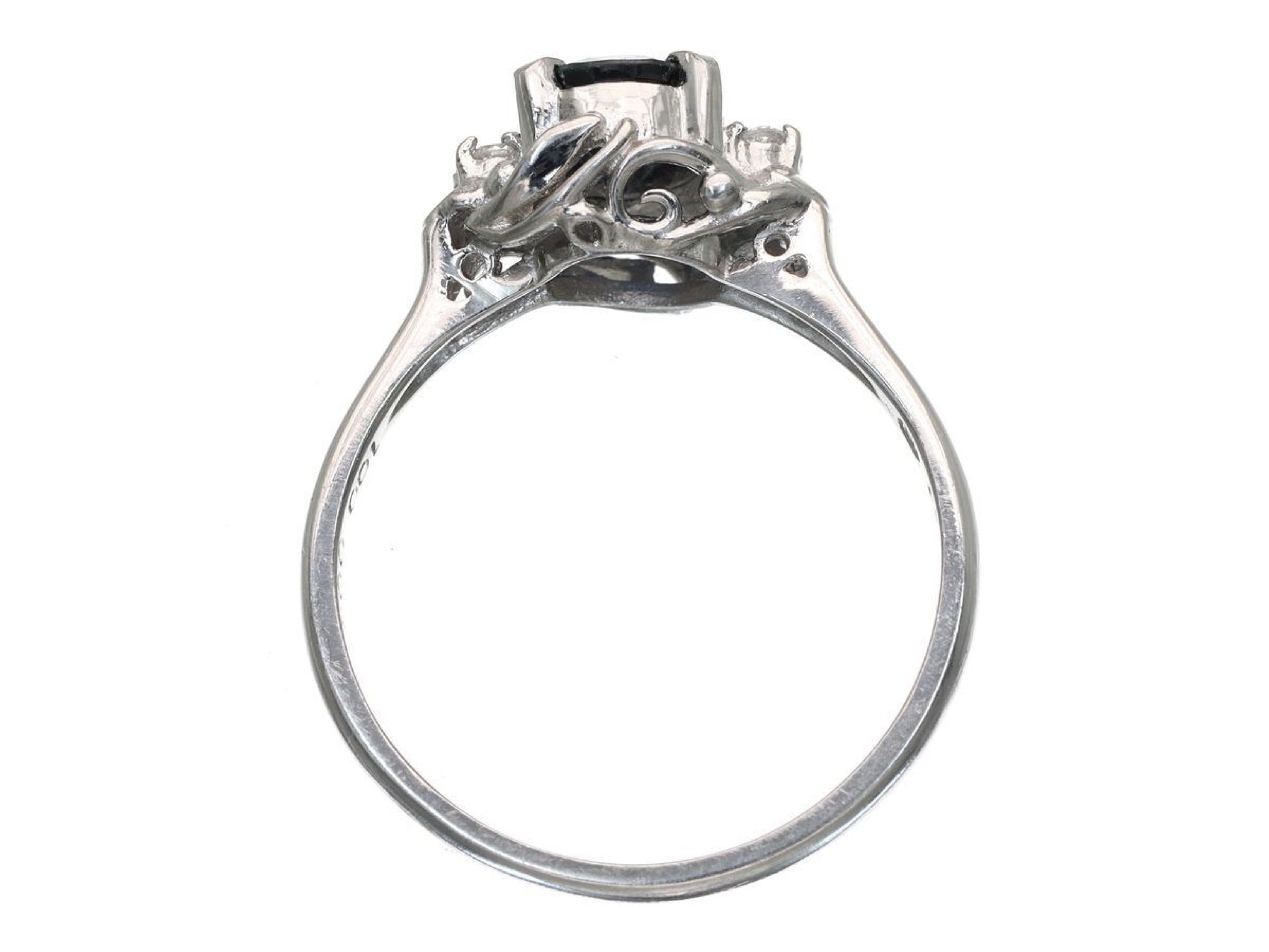S1.00ct D0.04ct Pt900 4.3g Ring 