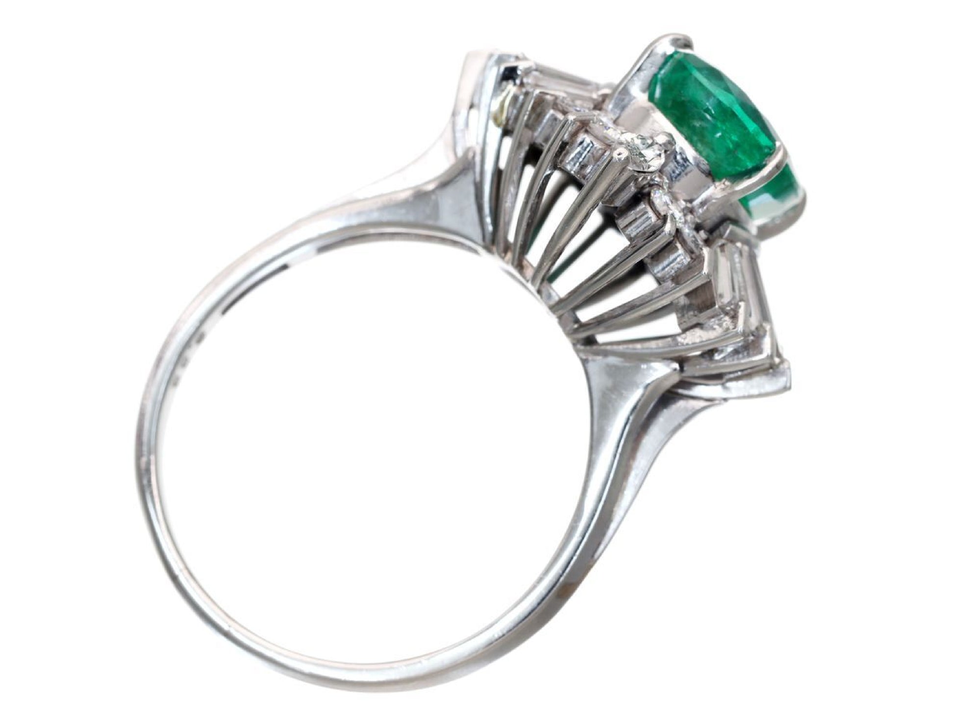 E3.66ct D1.09ct Pt900 7.8g Ring 