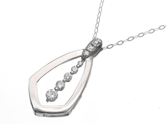 D0.25ct K18WG 4.1g Necklace 