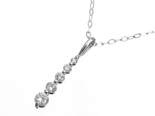 D0.25ct K18WG 4.1g Necklace 