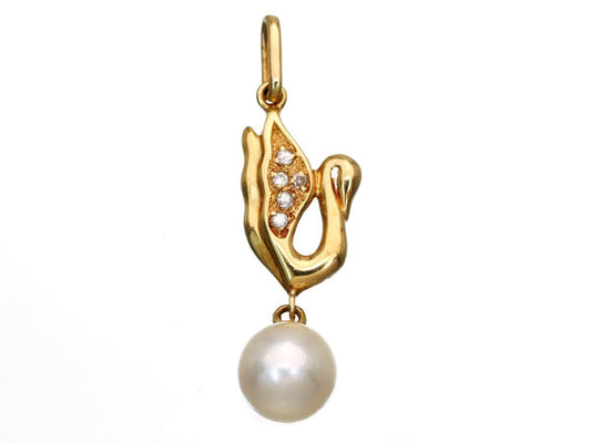 Akoya Pearl Diameter Approx. 7.5mm D0.04ct K18 1.9g Pendant Top 