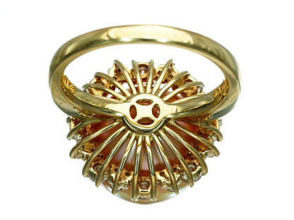 South Sea Golden Pearl Diameter Approx. 13.2mm D0.69ct K18 8.9g Ring 