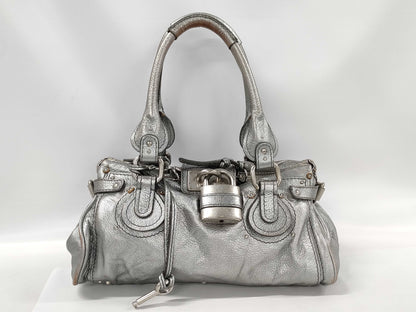 Chloe Paddington Silver Padlock Handbag