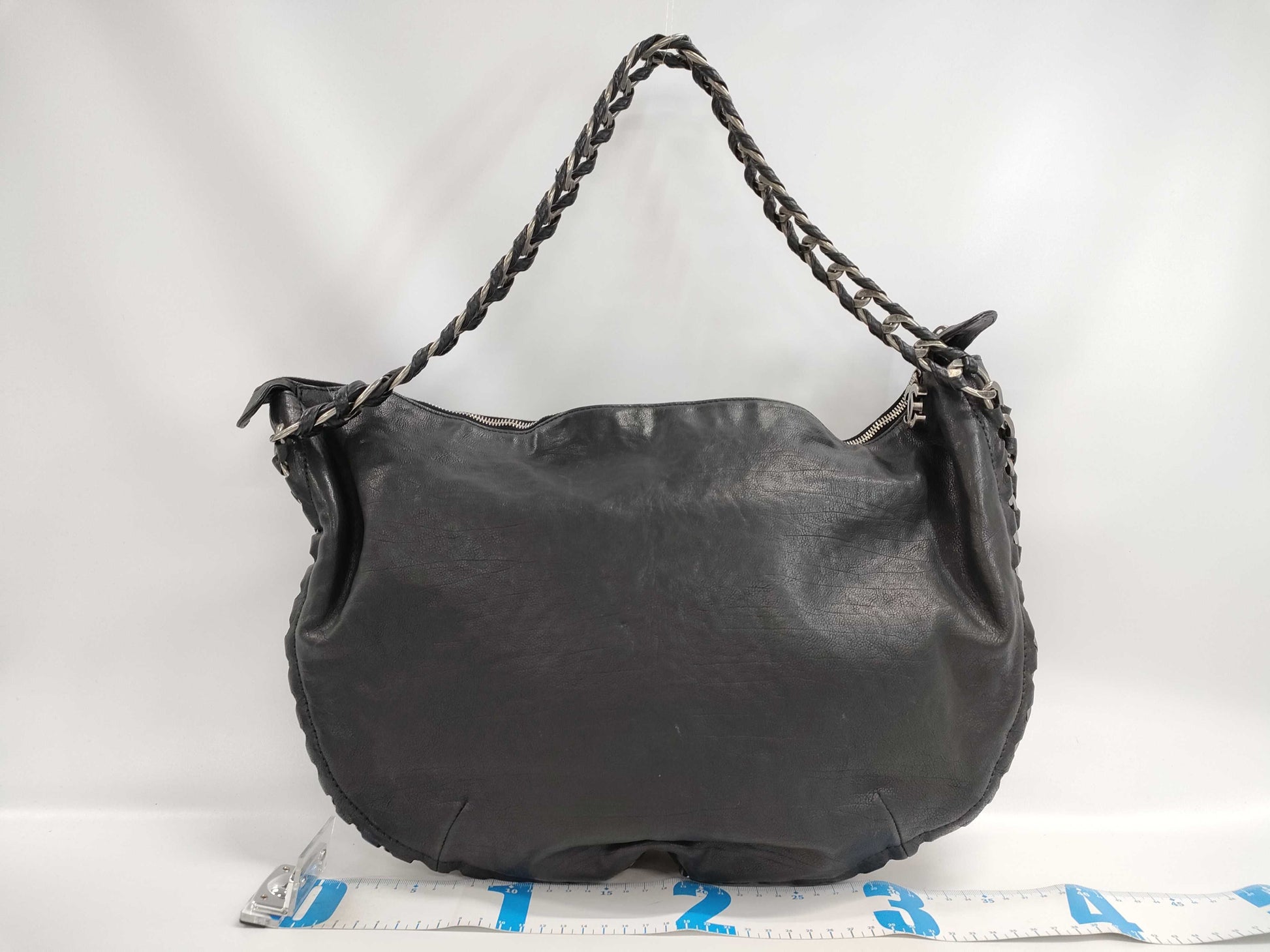 CHANEL CHANEL Coco Mark Shoulder Bag, Calfskin/Black/Silver/10 Series Handbag