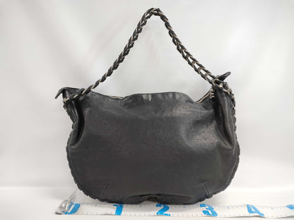 CHANEL CHANEL Coco Mark Shoulder Bag, Calfskin/Black/Silver/10 Series Handbag
