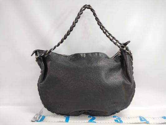 CHANEL CHANEL Coco Mark Shoulder Bag, Calfskin/Black/Silver/10 Series Handbag