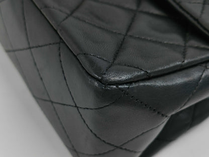 CHANEL CHANEL Matelasse 25 Double Flap/Lamb/Black/GD/1st Series Shoulder Bag