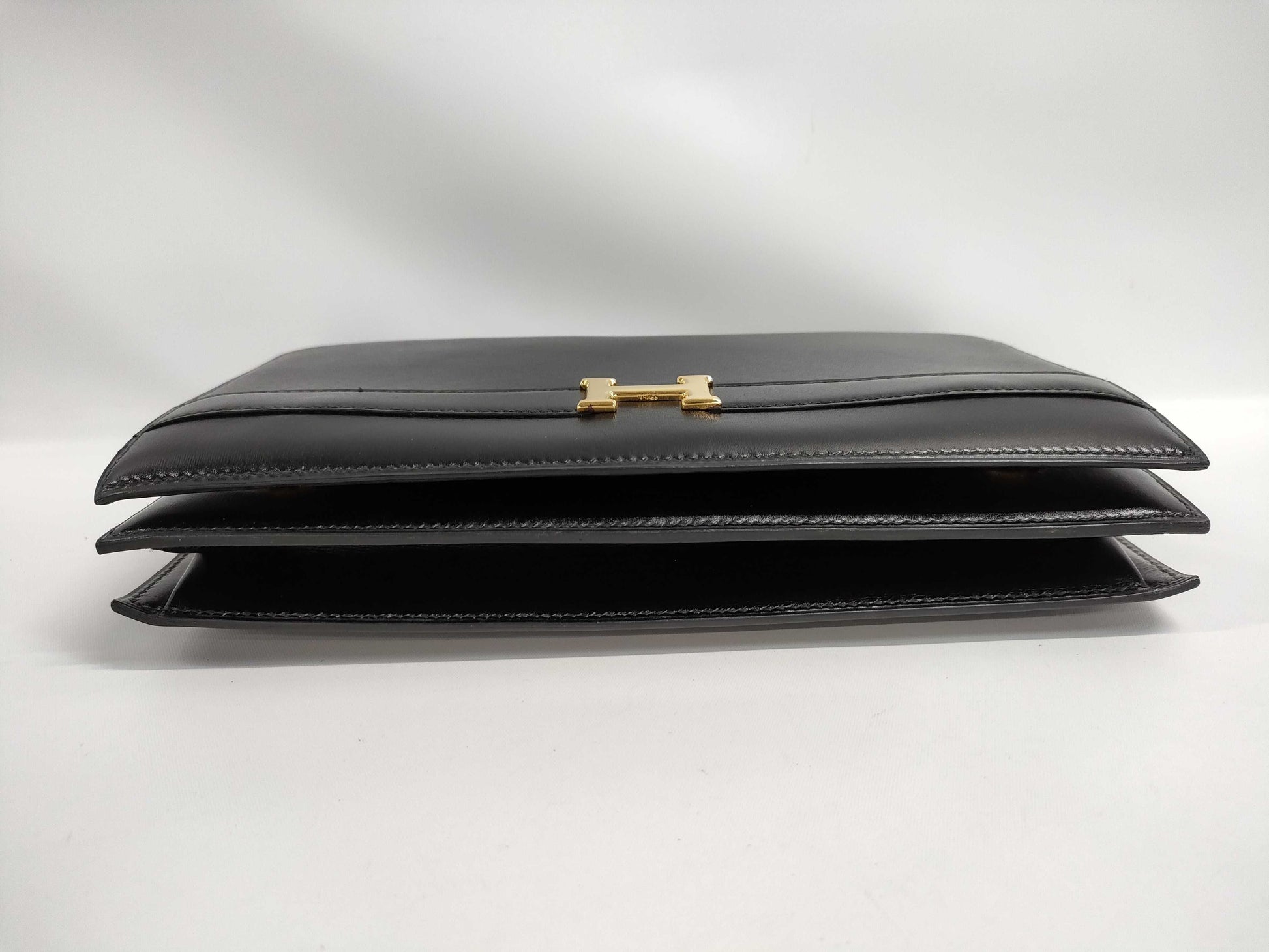 HERMES HERMES Annie Box Calf/Black/〇O Stamp/GD Shoulder Bag