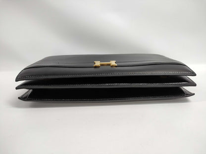 HERMES HERMES Annie Box Calf/Black/〇O Stamp/GD Shoulder Bag