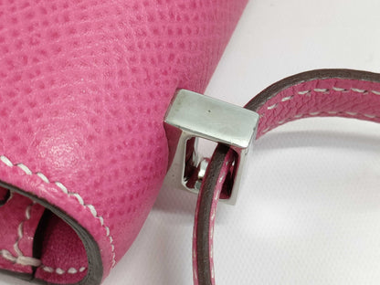 HERMES Micro Constance Mini Mini Epson/Rose Tyrien/□O Stamp/Silver Shoulder Bag