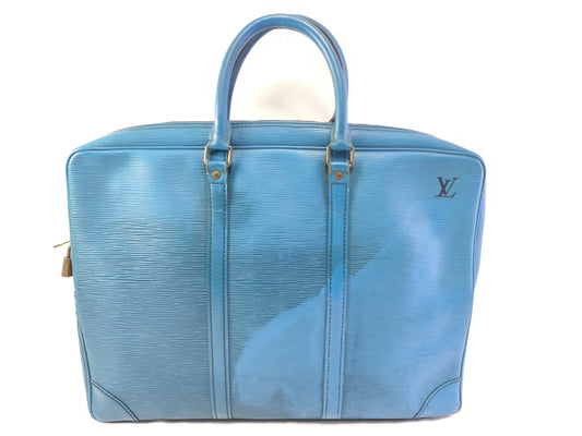 LOUIS VUITTON Epi LOUIS VUITTON Porte Documan Voiage Epi/Blue Celeste Business Bag