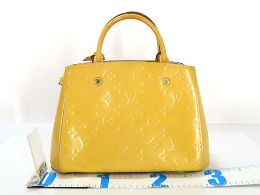 LOUIS VUITTON Verni LOUIS VUITTON Montaigne BB Verni/Citrine Handbag