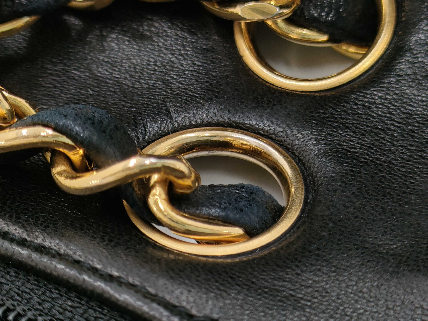 CHANEL CHANEL Matelasse 23 Double Flap/Lamb/Black/GD/1st Series Shoulder Bag